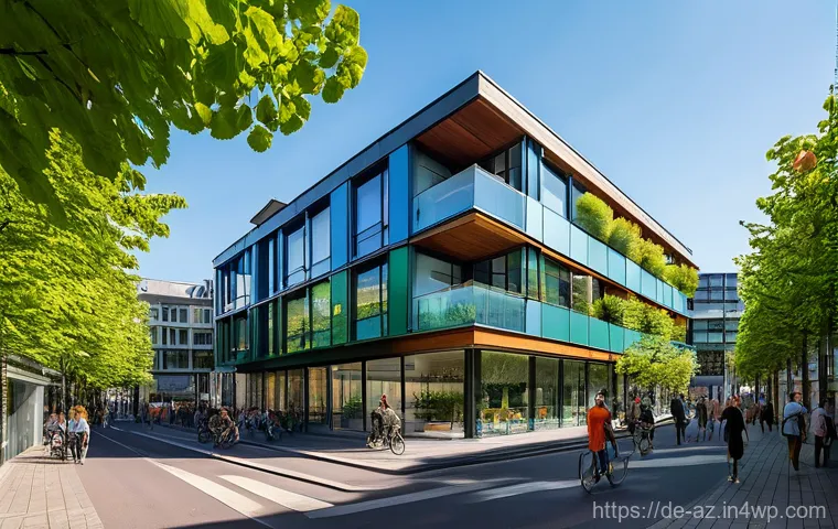도시 생물다양성 증진의 경제적 가치 - **Prompt 1: Urban Oasis in a German City**
    A wide-angle, vibrant, and optimistic photograph capt...
