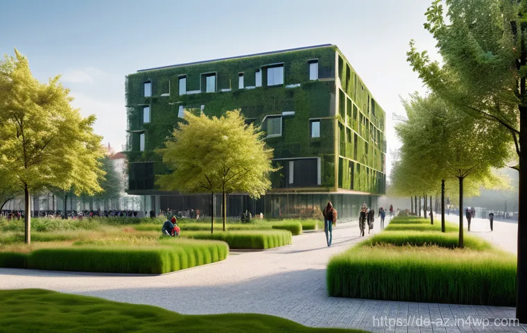 도시 생물다양성을 위한 지역 특화 프로그램 - A vibrant, sunny urban community garden thriving amidst modern architecture in a German city. Divers...