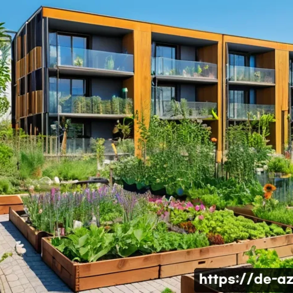 도시 생물다양성을 위한 종합 계획 수립 - A vibrant urban community garden in a German city neighborhood during spring, featuring diverse nati...