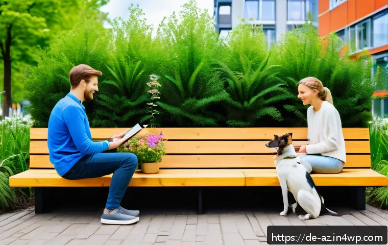도시 생물다양성 증진을 위한 브랜드 캠페인 - A vibrant urban park scene in a German city, featuring colorful wildflower beds and wooden insect ho...